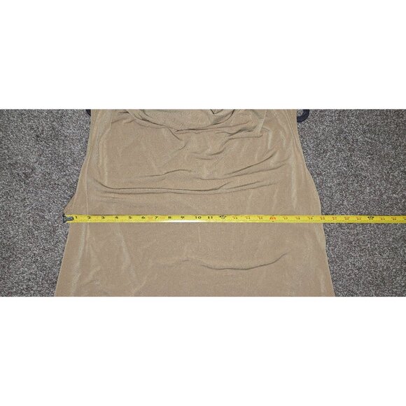 Worthington Womens Cowl Neck Sleeveless Blouse 1X Tan Polyester Blend - Picture 7 of 7